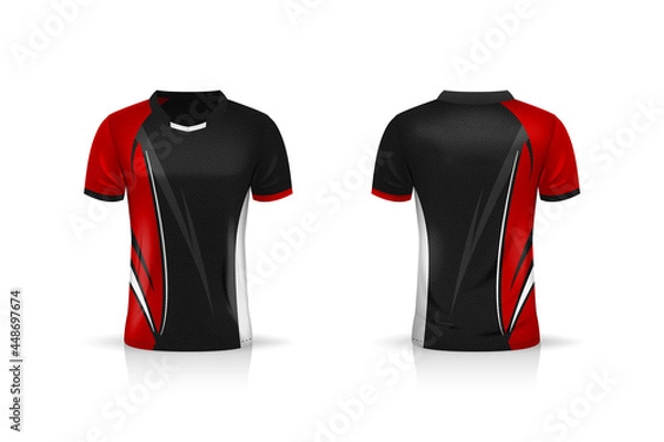 Obraz Specyfikacja piłka nożna, szablon koszulki T -Sport Gaming T Shirt. Wypróbuj mundur. Projekt ilustracji wektorowej