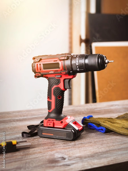 Obraz Electric screwdriver on a work table