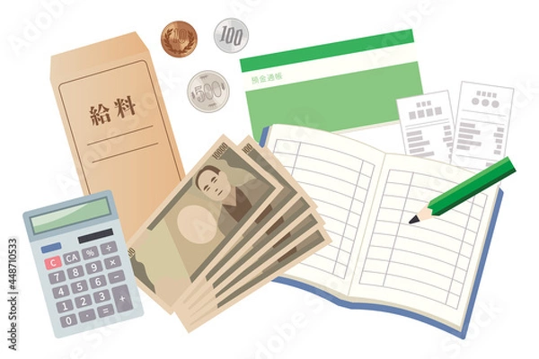 Obraz 家計簿のイラストセット