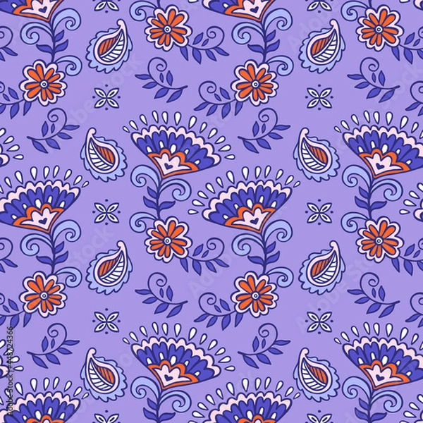 Obraz Seamless pattern with paisley ornament	