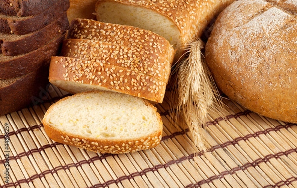 Obraz Fresh black and white bread