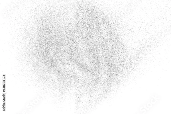 Fototapeta Distressed black texture. Dark grainy texture on white background. Dust overlay textured. Grain noise particles. Rusted white effect. Grunge design elements. Vector illustration, EPS 10.