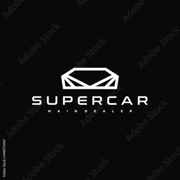 Obraz Flat simple modern geometric lines abstract Super Car Logo