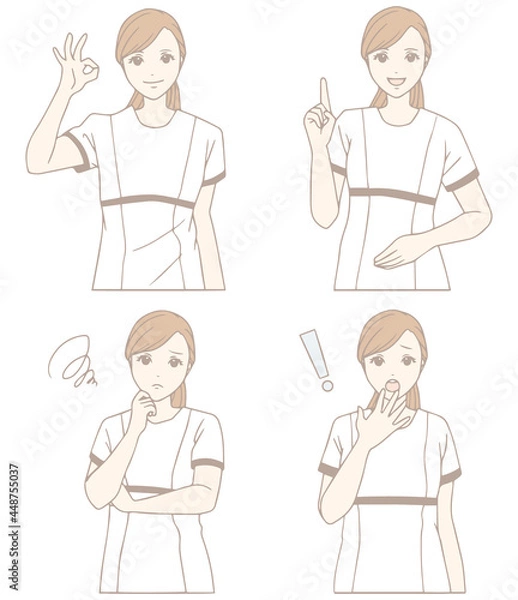 Obraz 歯科衛生士のイラストセット（パステルカラー）