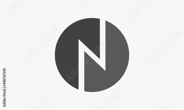 Obraz letter N circle logo design vector isolated on white background.
