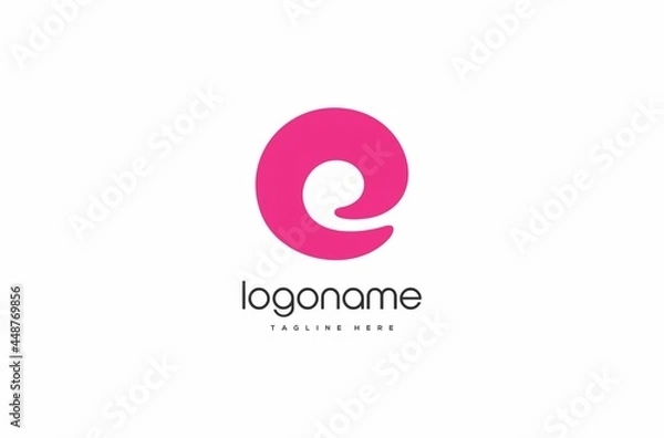 Fototapeta playful circle fun letter e logo design