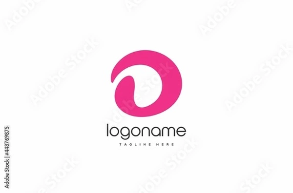 Obraz playful circle fun letter d logo design