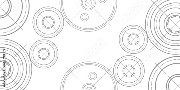 Obraz Abstract geometric circles.Engineering technology background.Rotating gears.Vector illustration.
