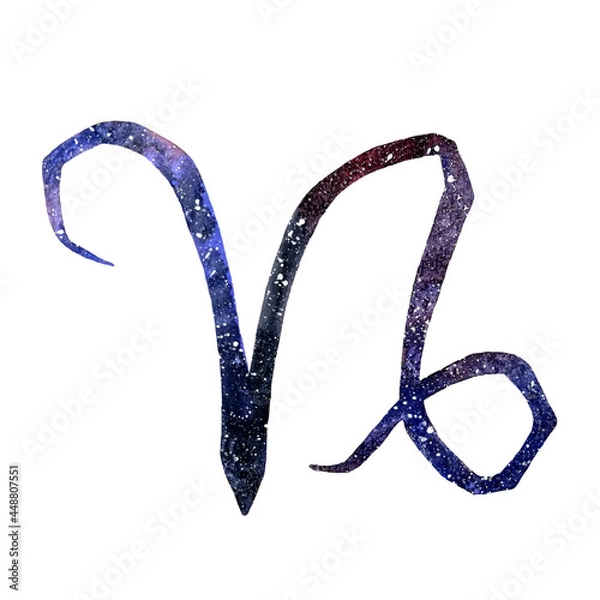 Obraz  watercolor art of signs of the zodiac. Capricorn
