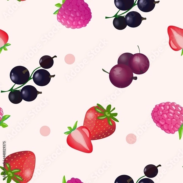 Obraz Vector seamless pattern with berries