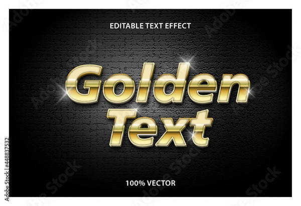 Fototapeta Editable text effect, golden luxury text style Vector