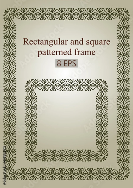 Obraz The seamless frame with diamonds is rectangular and square. vector ornament.