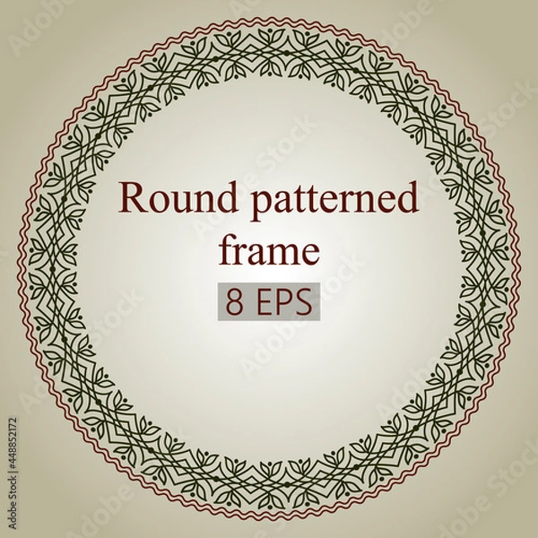 Obraz Seamless round frame with diamonds. Simple vector ornament.