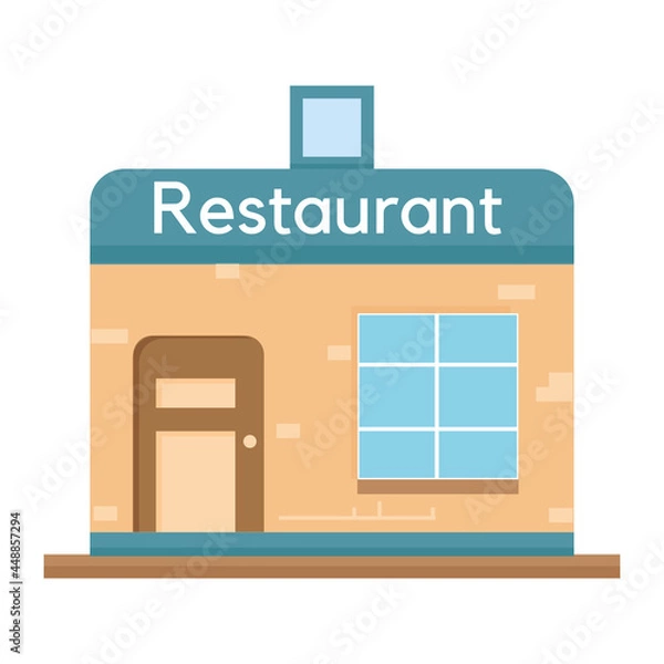 Fototapeta Isolated flat restaurant building icon