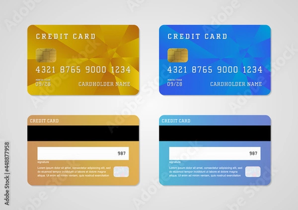 Obraz 複数のクレジットカードがセットになったイラスト素材