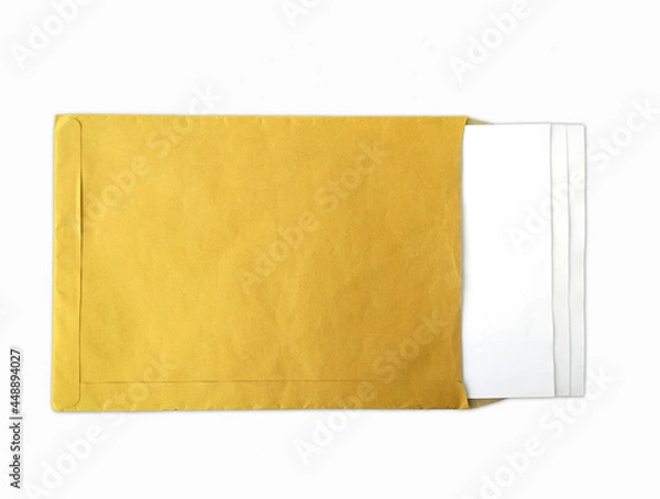 Obraz A4 paper document on white. Isolated A4 paper document.