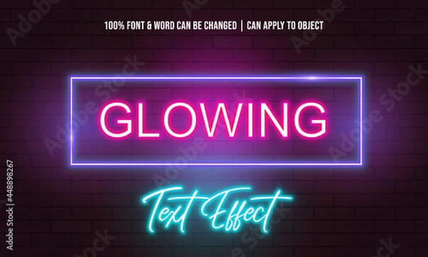 Fototapeta editable neon light text effect