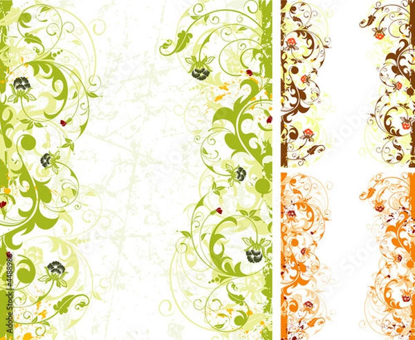 Fototapeta Grunge flower frame