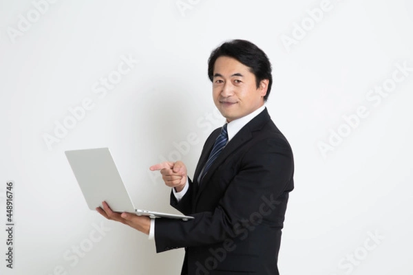 Fototapeta 中年の日本人サラリーマン男性