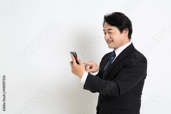 Fototapeta 中年のサラリーマン日本人男性