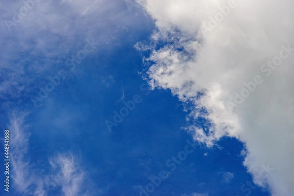 Fototapeta blue sky with clouds in rainy season