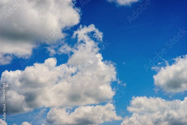 Fototapeta blue sky with clouds in rainy season