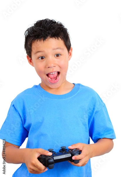 Fototapeta Boy Holding a Game Controller