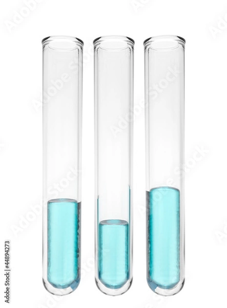 Obraz relaxed blue liquid in test tubes