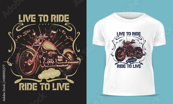 Obraz Creative Motorcycle T-Shirt Design Template