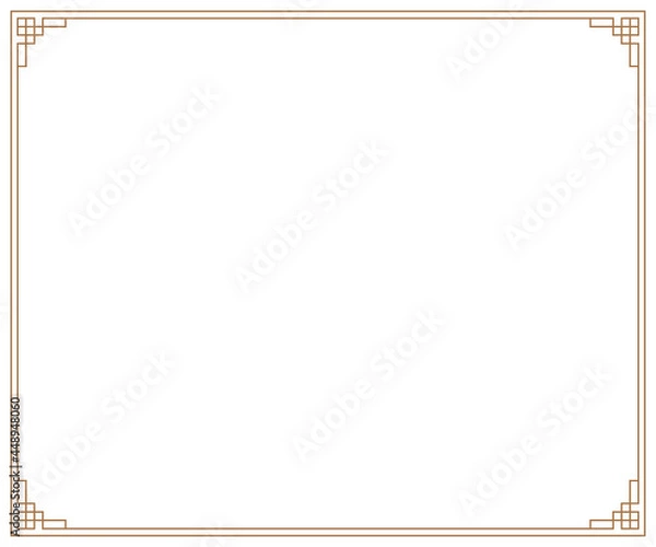 Fototapeta 한국 전통 테두리 배경 일러스트.