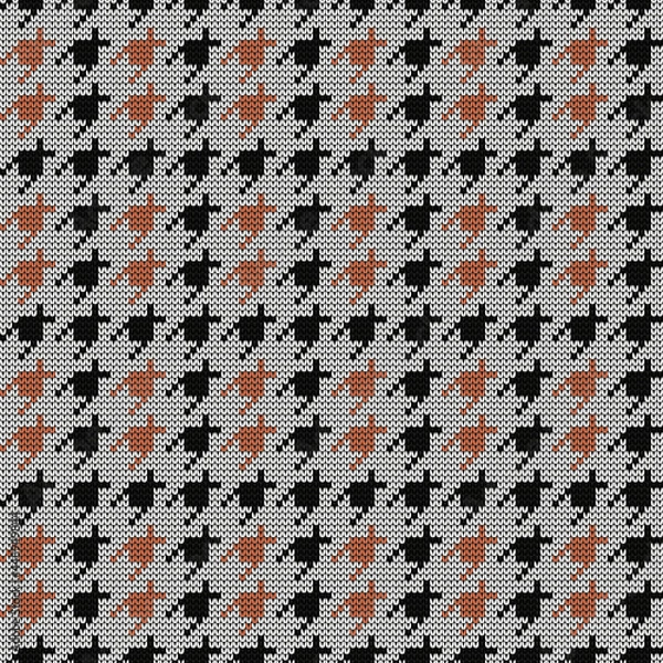 Fototapeta Knitted seamless goose foot pattern. Square design. Vector illustration.