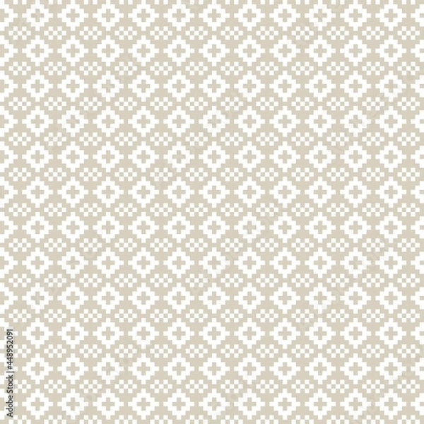 Obraz Brown Christmas Fair Isle Seamless Pattern Background