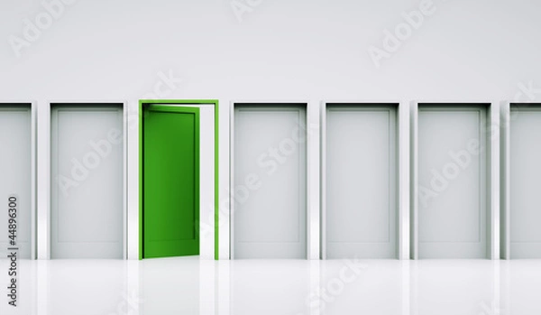 Obraz offene grüne Tür