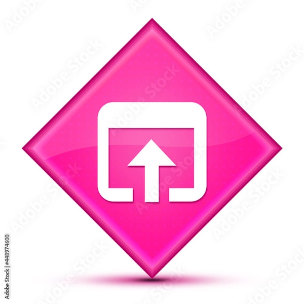 Fototapeta Open in browser icon isolated on special pink diamond button illustration