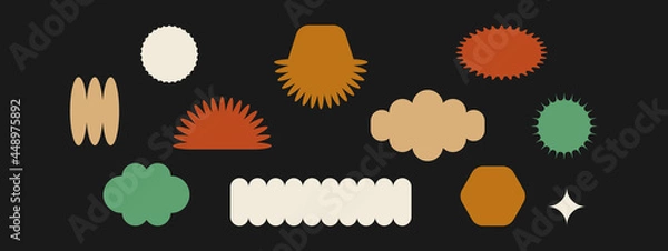 Fototapeta Set of different geometric shapes. Modern vector illustration. Design Elements, Organic Shapes, Abstract Backgrounds. All elements are isolated