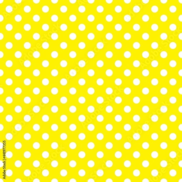 Fototapeta White and Yellow Polka Dot seamless pattern. Vector background.