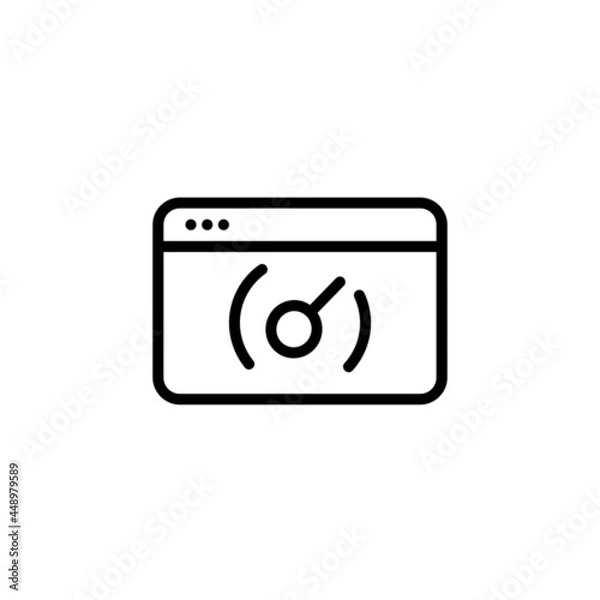 Fototapeta Speed Test Technology Gadget Vector Logo Monoline Icon Symbol for Graphic Design UI UX or Website