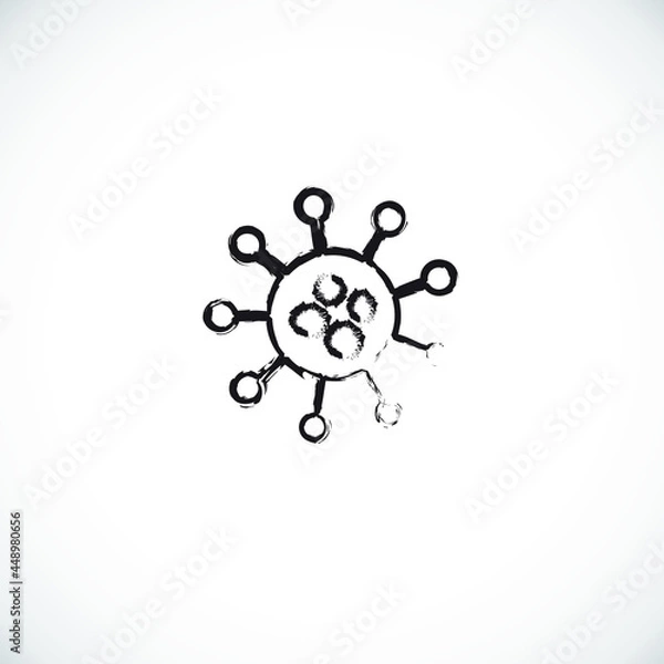 Fototapeta Virus icon illustration vector sign symbol, covid-19 virus or corona. Virus concept. Bacteria and germs, microorganism disease causing, cell cancer, microbe, virus, fungi.
