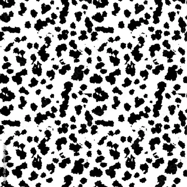 Fototapeta black and white hand drawn simple ink brush stroke seamless pattern. vector illustration for background, bed linen fabric, wrapping paper, scrapbooking