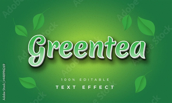 Fototapeta greentea text effect for illustrator, Editable text can be change
