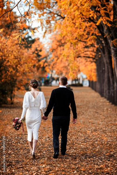 Obraz couple walking in the park