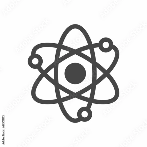 Obraz Atom icon. Flat Vector illustration isolated on white background.