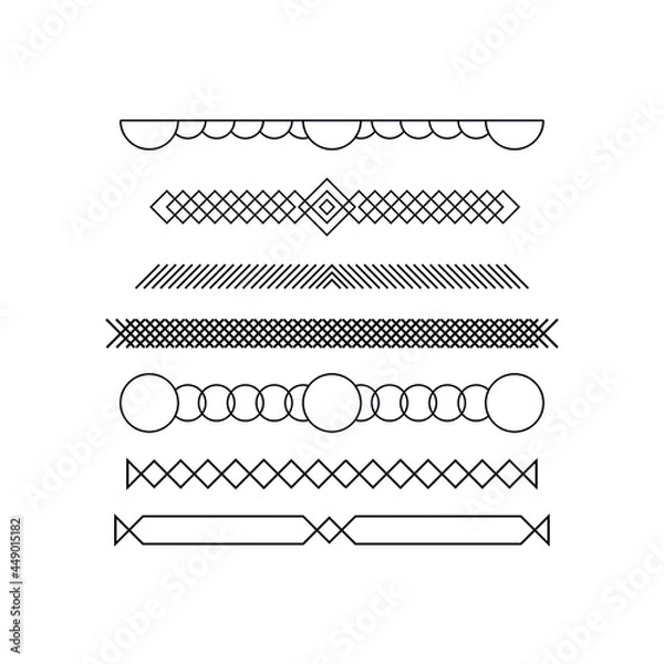 Obraz Set of Decorative lines vector illustration
