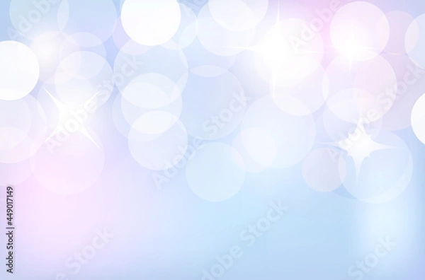 Fototapeta Vector silver abstract bokeh snowfall. Winter Christmas holiday background with glitter