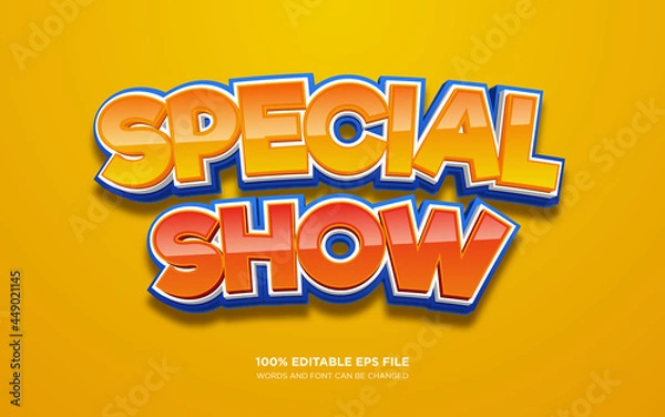 Fototapeta Special Show 3D editable text style effect