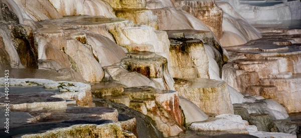 Fototapeta Terraced Pools of Mineral Deposits