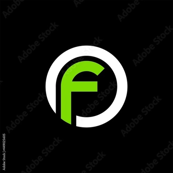 Fototapeta simple typography FP vector logo