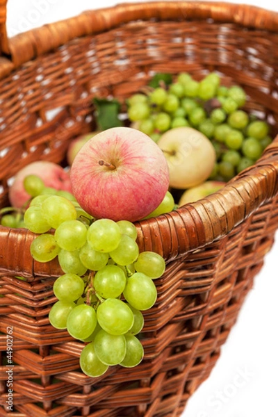 Fototapeta apples and grapes