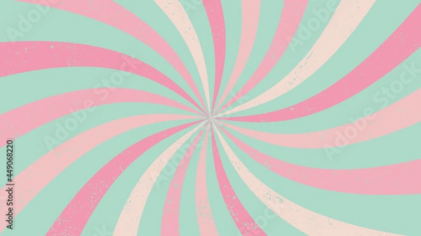 Fototapeta Vintage style with curved rays. Spiral stripes. Sunburst background. Vector illustration.