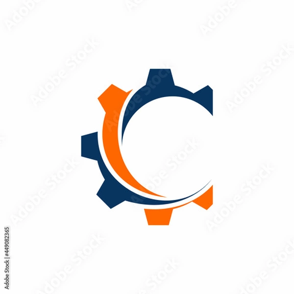 Obraz Letter C Gear Modern Abstract Logo Design Template, Letter C Gear Logo Vector Design. Gear icon Stock illustration.